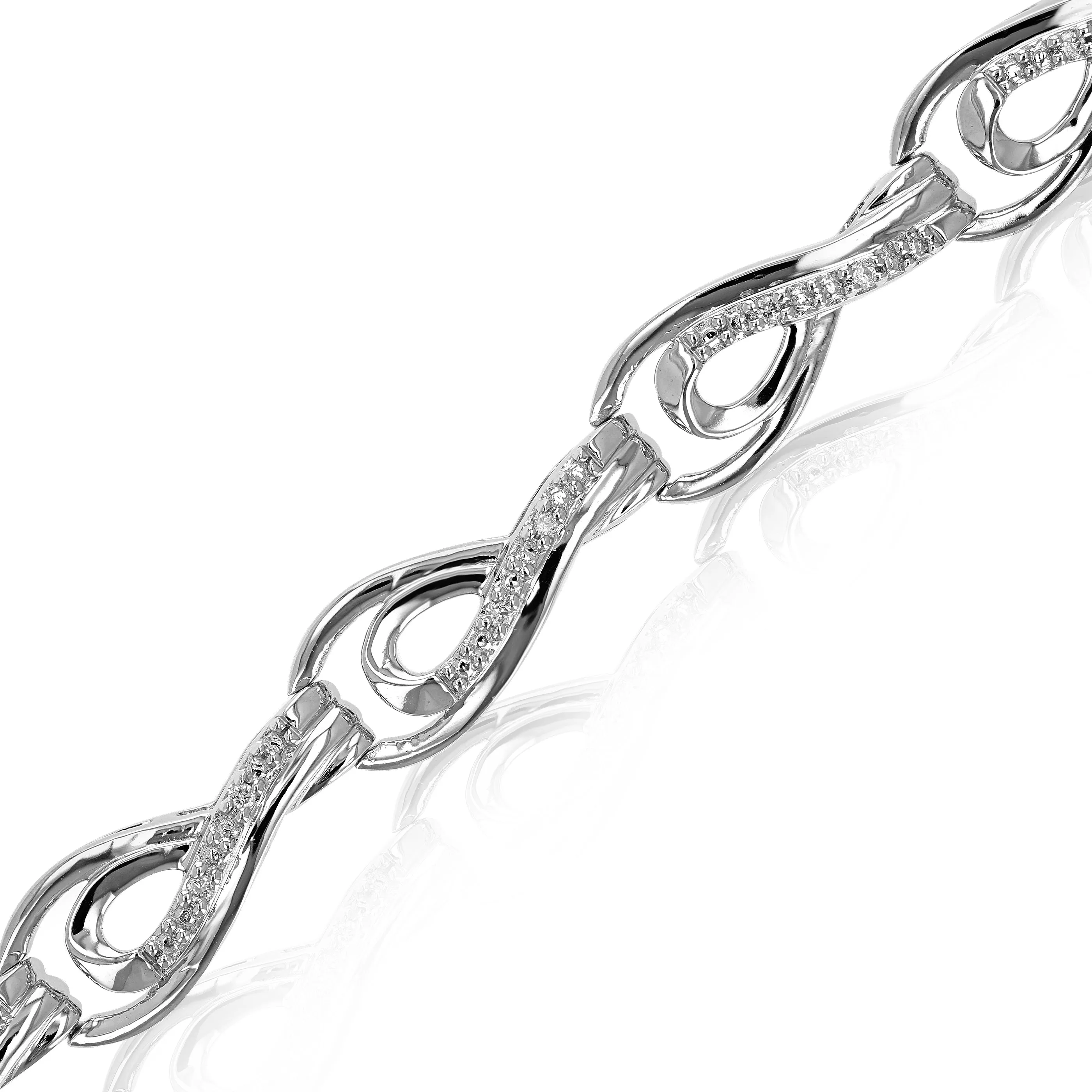 1/5 cttw Lab Grown Diamond Drop Tennis Bracelet in Sterling Silver