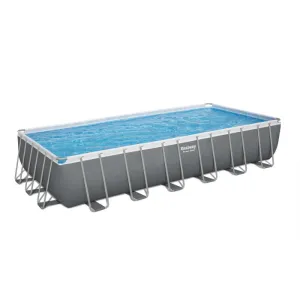 Bestway 24' X 12' X 52"/7.32M X 3.66M X 1.32M Rectangular Pool Set (Contents:Pool, Sand Filter Pump(220-240V), Ladder, Cover, Chemconnect Dispenser)