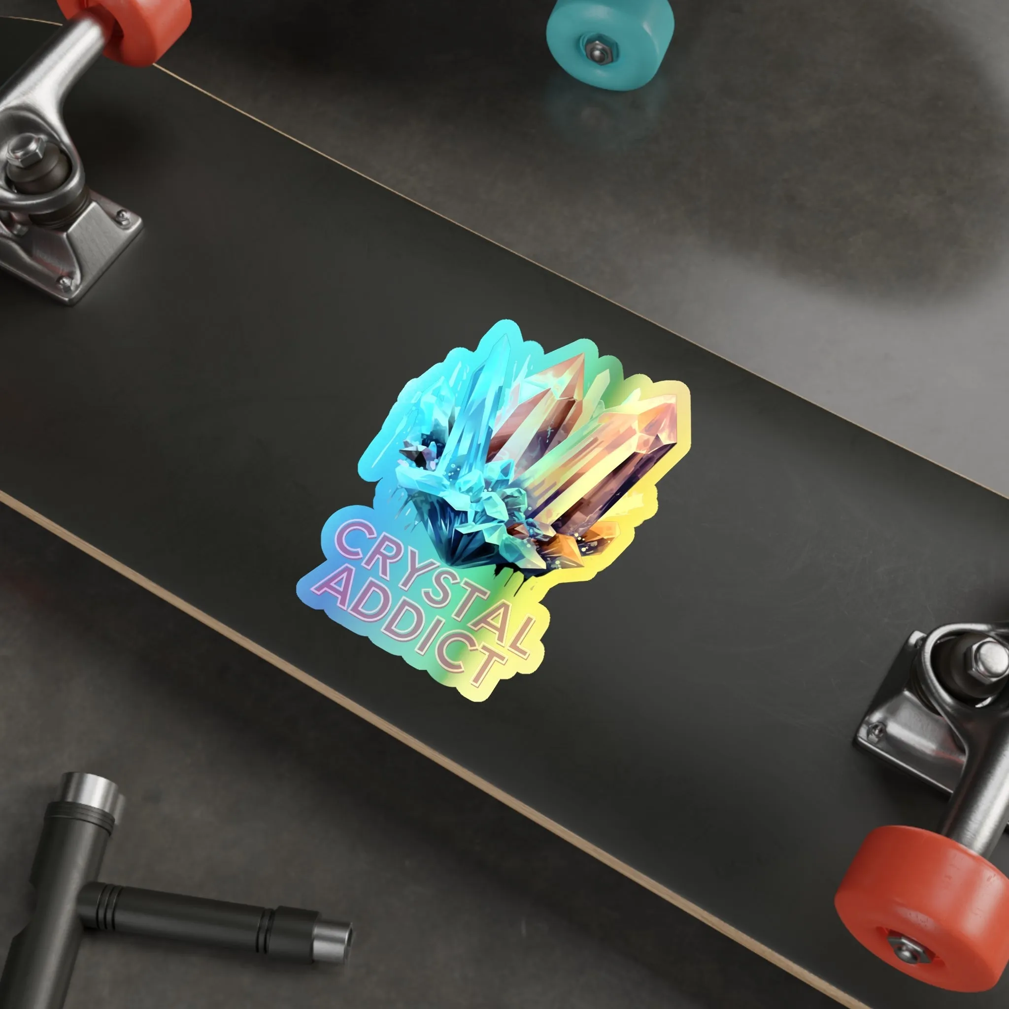Crystal Addict Holographic Die-cut Sticker - V1