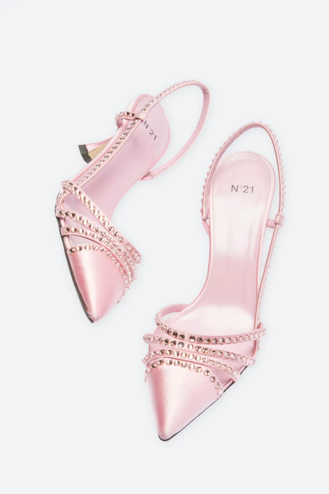 Crystal Satin Pumps | Pink