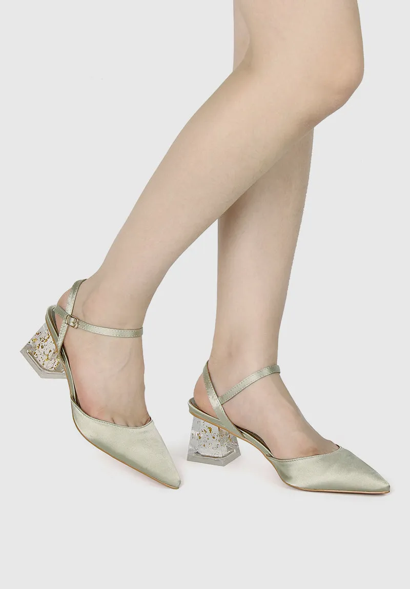 Disney Tinkerbell Charming Little Tink Pointed Toe Heels (Light Green)