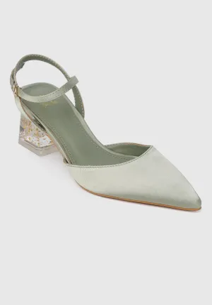 Disney Tinkerbell Charming Little Tink Pointed Toe Heels (Light Green)