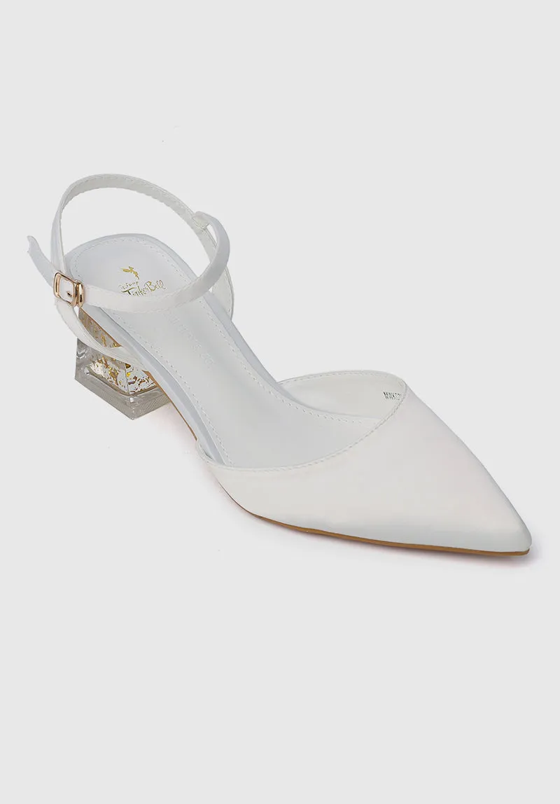Disney Tinkerbell Charming Little Tink Pointed Toe Heels (White)