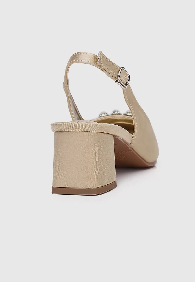 Doretta Pointed Toe Heels (Gold)