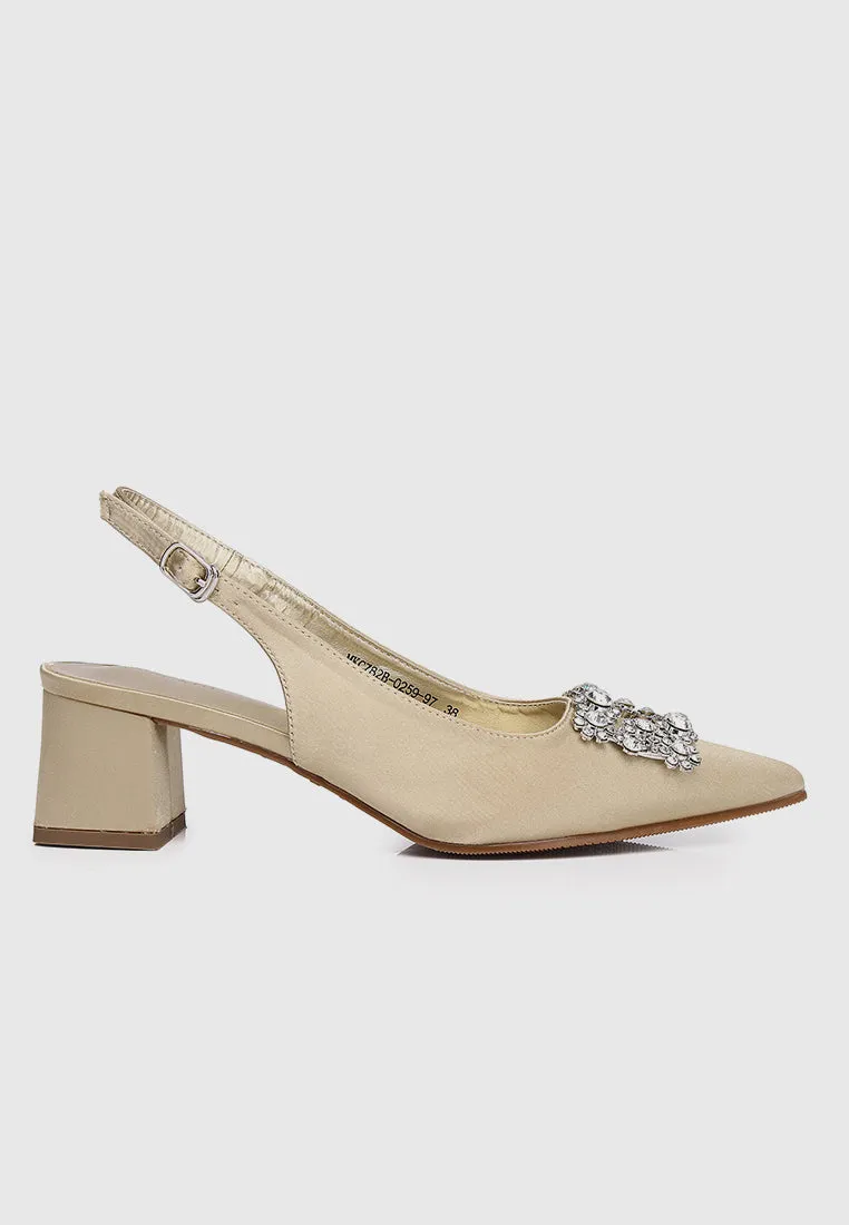 Doretta Pointed Toe Heels (Gold)