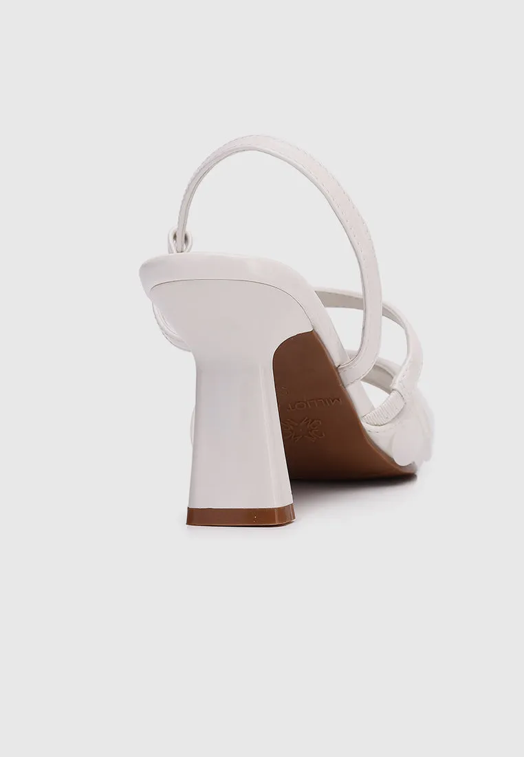 Flavia Sequin-Embellished Heels (White)