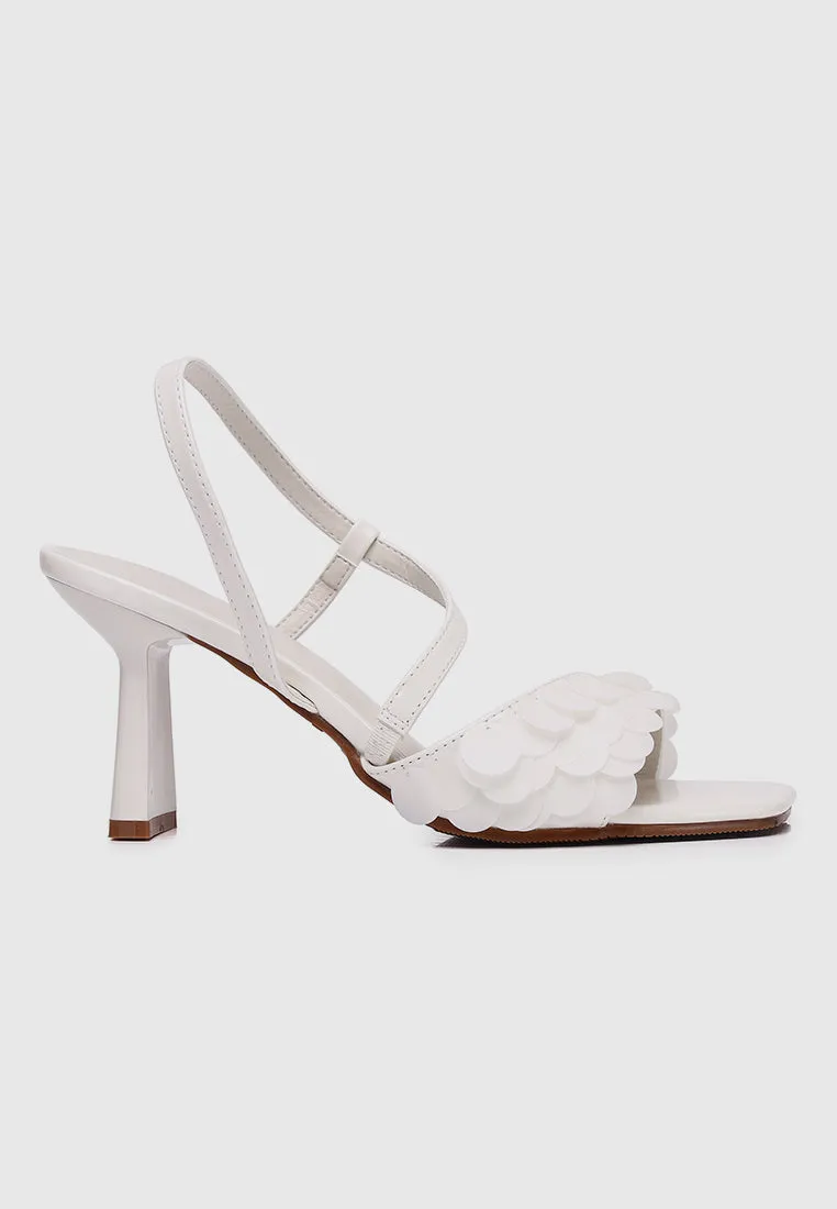 Flavia Sequin-Embellished Heels (White)