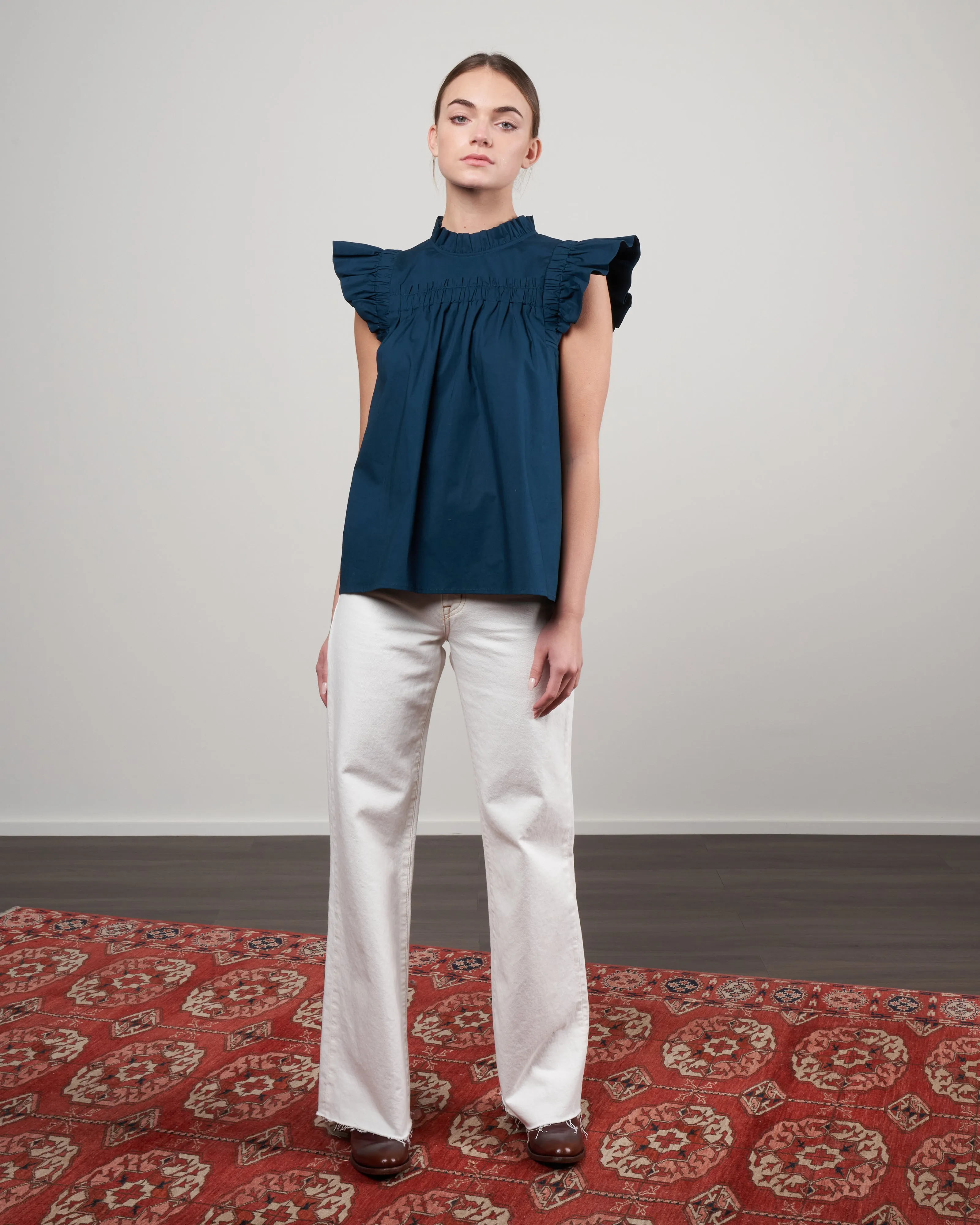 gaia solid cotton tank - aegean