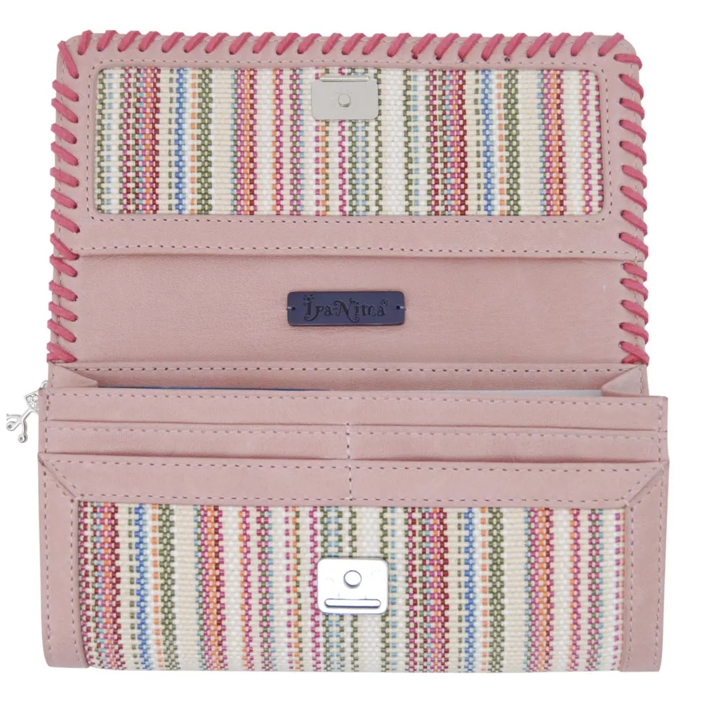 GERANIUM: Leather Embroidered Wallet