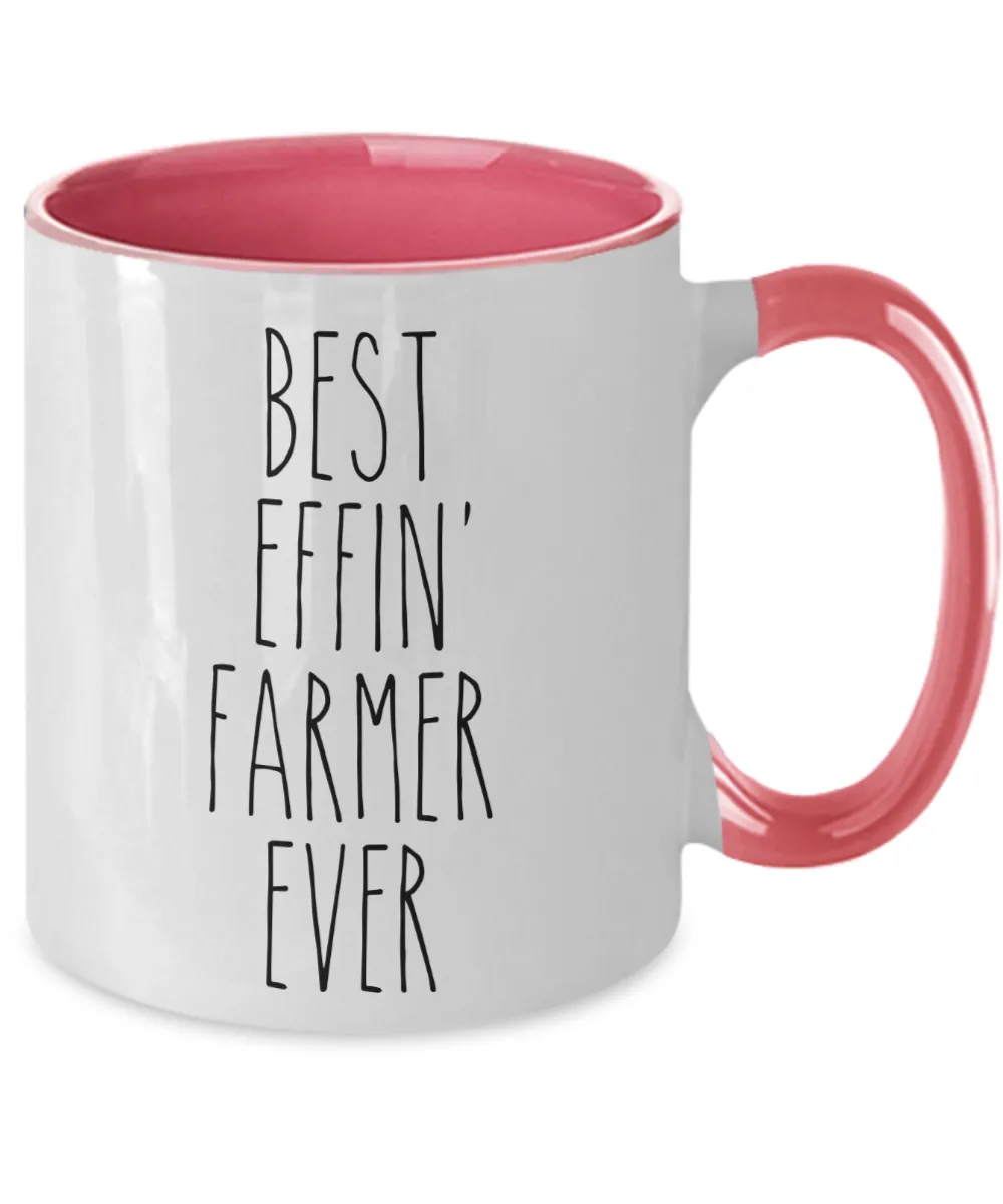 Gift For Farmer Best Effin' Farmer Ever Mug Two-Tone Coffee Cup Funny Coworker Gifts