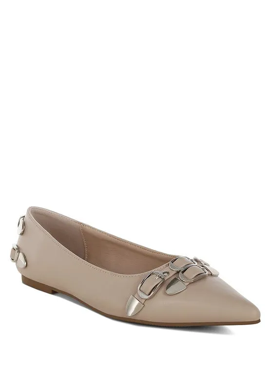 Golini Belt Buckle Detail Ballerinas