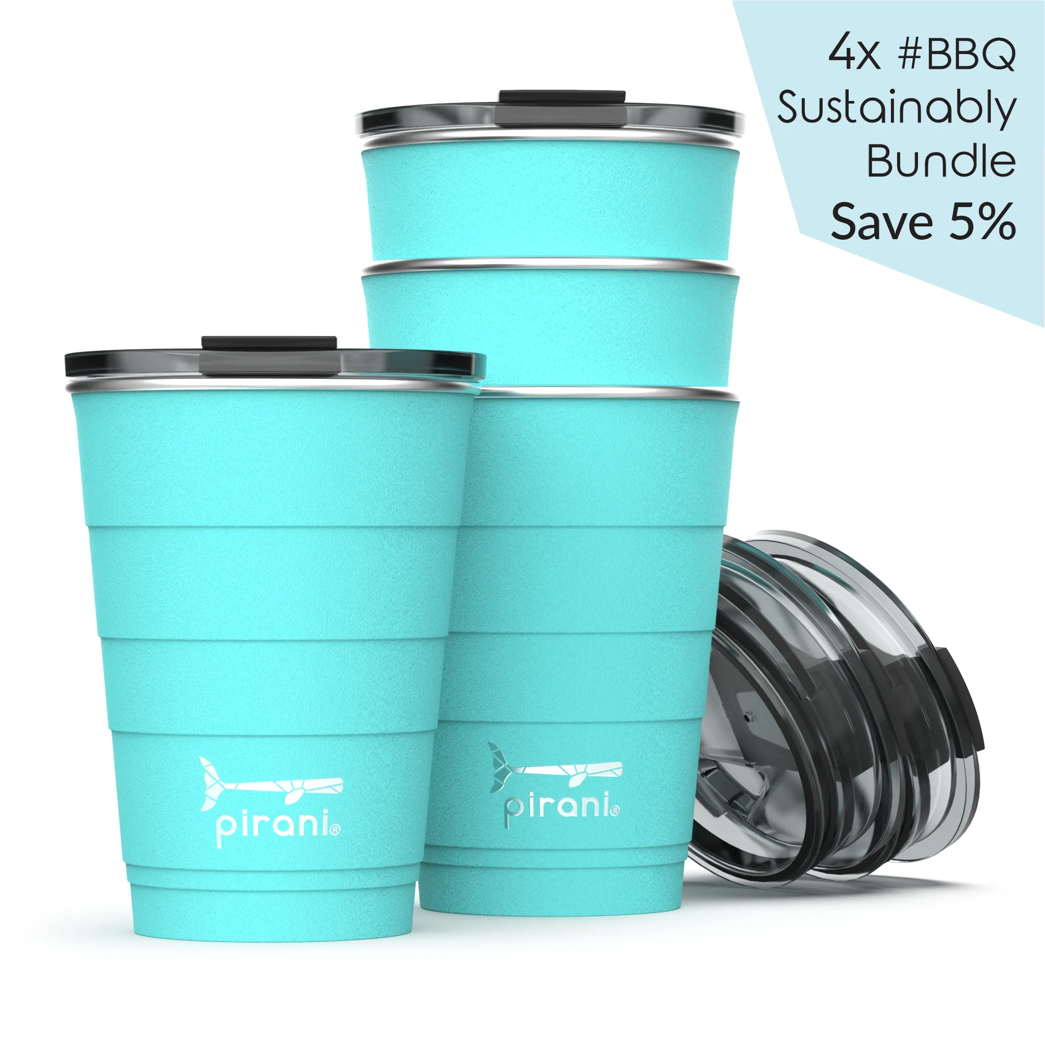 Insulated 16 oz. Party Tumbler - 4 Pack - Backyard BBQ Set