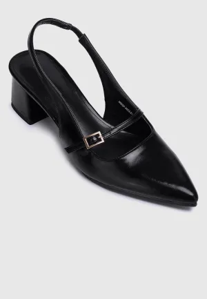 Leila Pointed Toe Heels (Black)