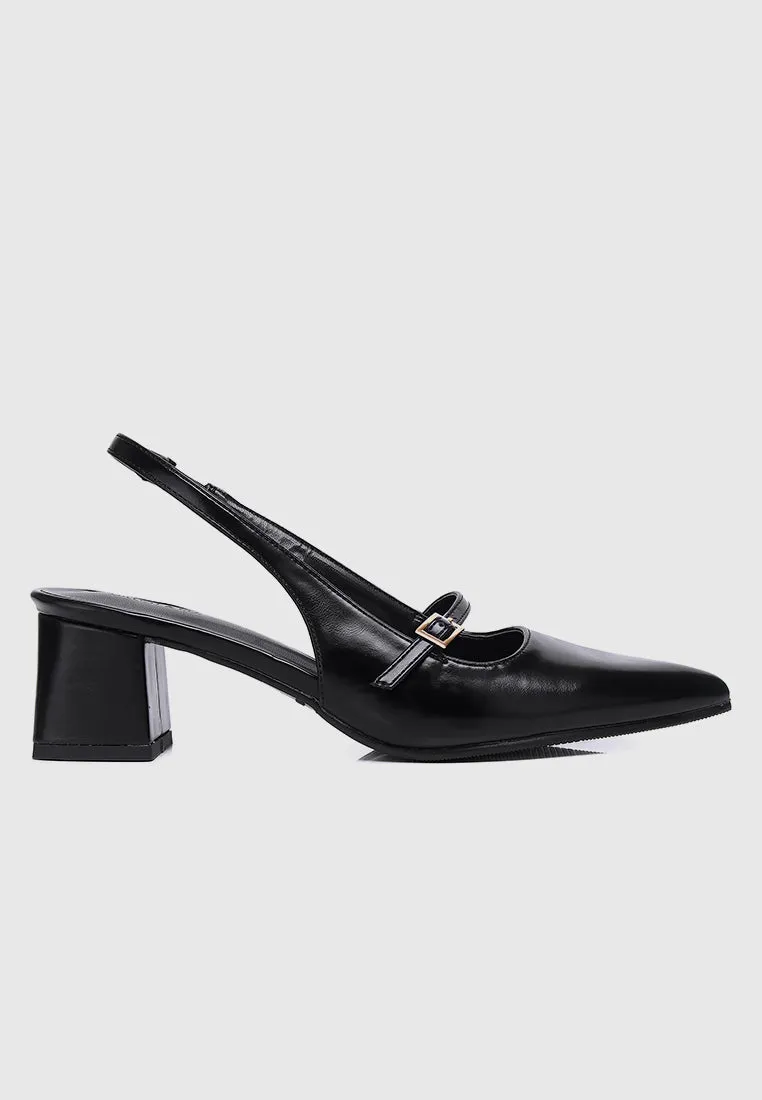 Leila Pointed Toe Heels (Black)
