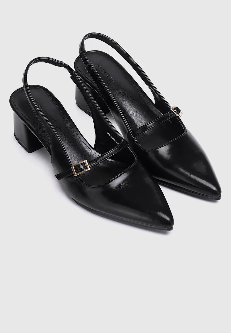 Leila Pointed Toe Heels (Black)