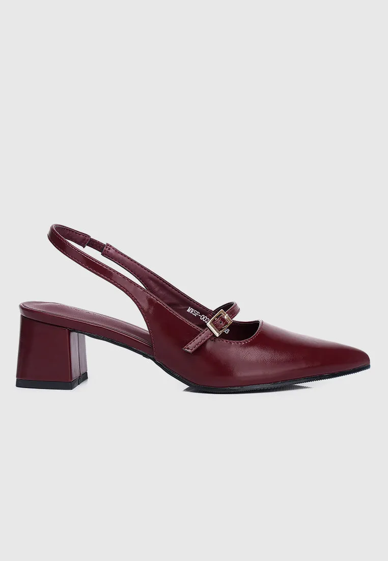 Leila Pointed Toe Heels (Maroon)