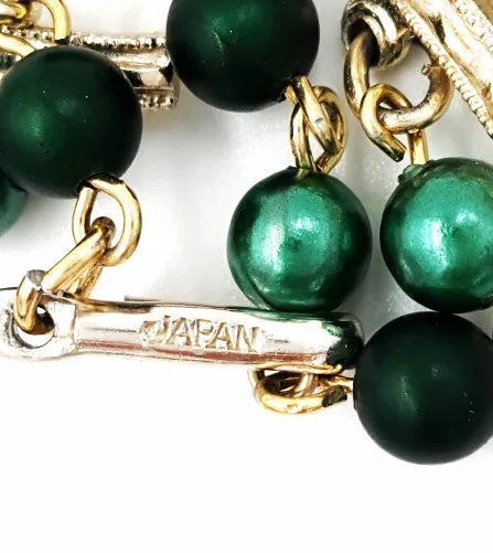 Lucky Shamrock Vintage Jewelry Lot Japan Necklace Avon Earrings and Bracelet