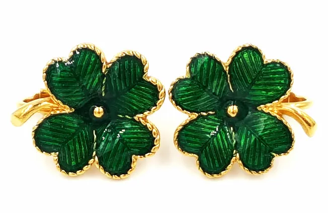 Lucky Shamrock Vintage Jewelry Lot Japan Necklace Avon Earrings and Bracelet
