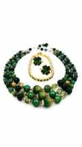 Lucky Shamrock Vintage Jewelry Lot Japan Necklace Avon Earrings and Bracelet