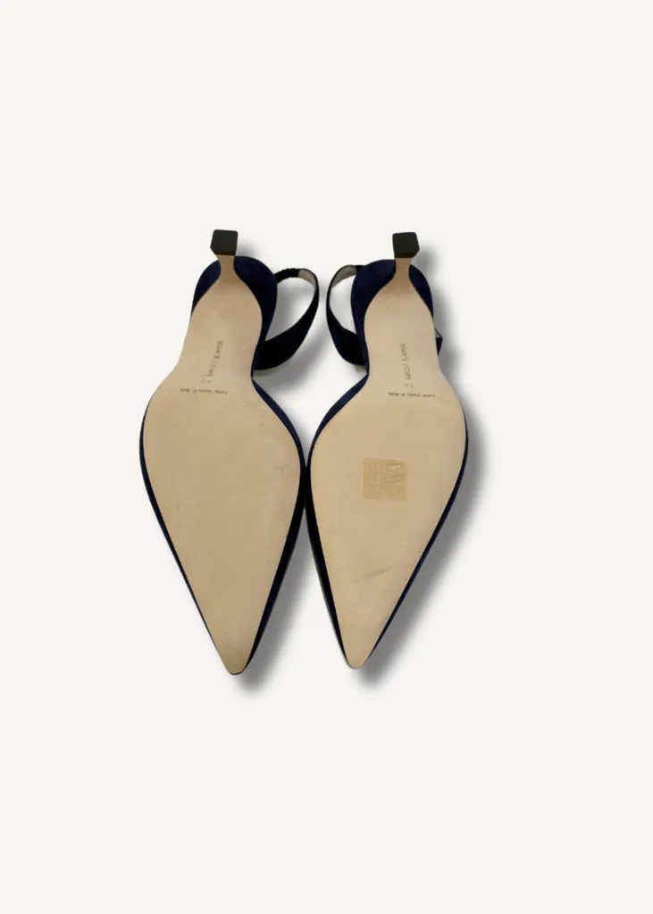 Manolo Blahnik Suede Slingback Heels