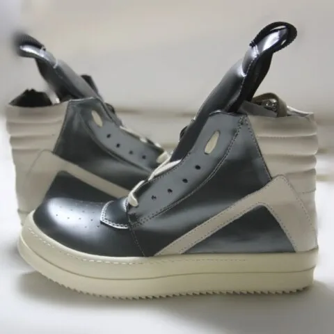 Men Thick Platform Cow Leather Boots  High Top Shoes