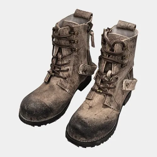 Niche high top handmade tooling men's and women's boots