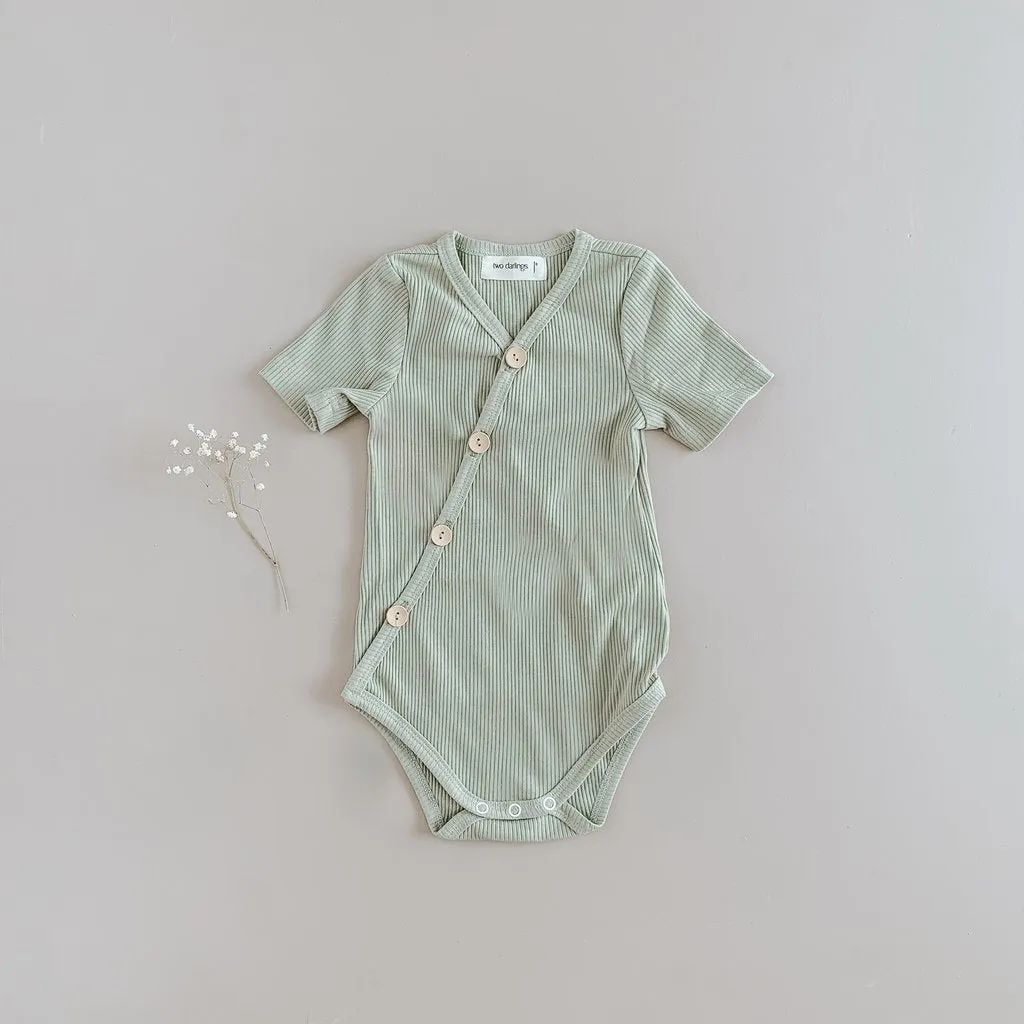 Olive S/Slv Ribbed Bodysuit