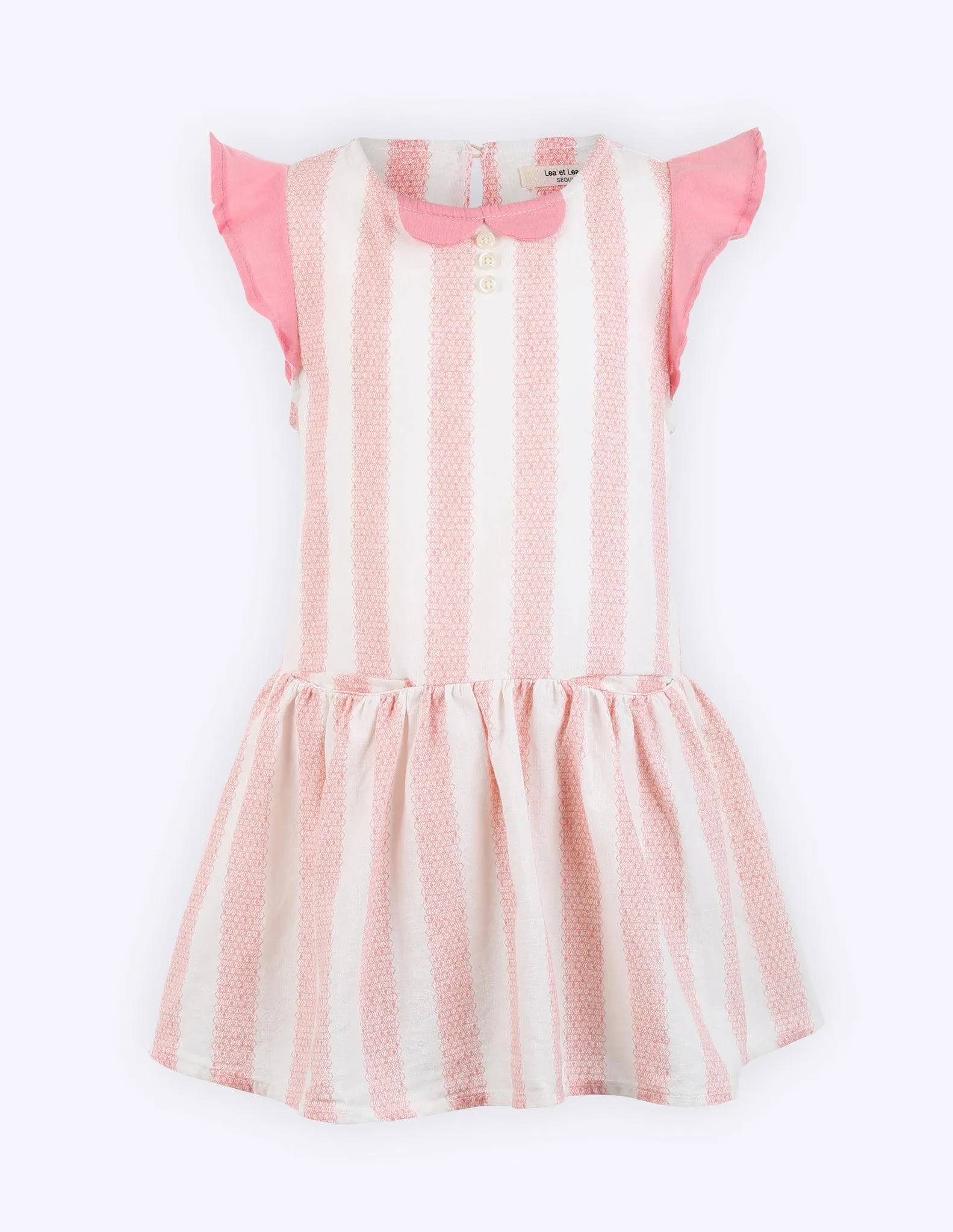 Pink Striped Cap Sleeve Dress
