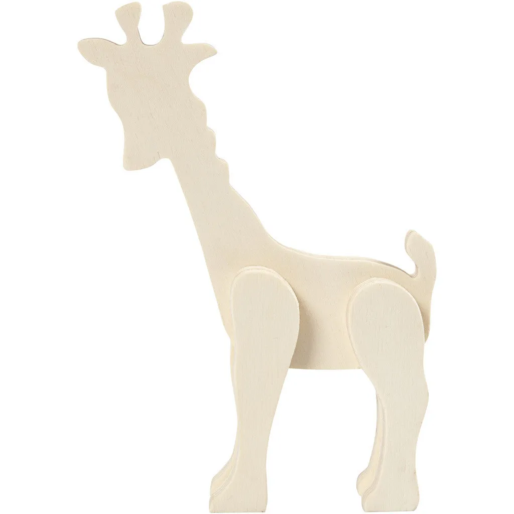 Plywood Animal With Glued Legs Decoration Crafts W: 19 cm H : 14 cm - Giraffe