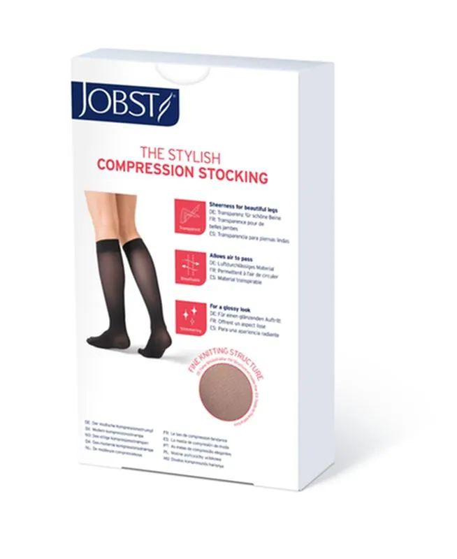PR/1 JOBST ULTRASHEER WOMEN, KNEE HIGH PETITE, 15-20MMHG, MD, SUNTAN, CLOSED TOE