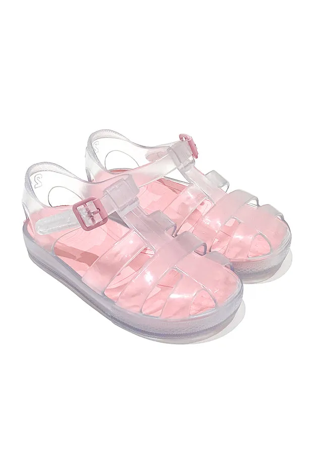 "Monaco" Clear & Pink Jelly Sandals