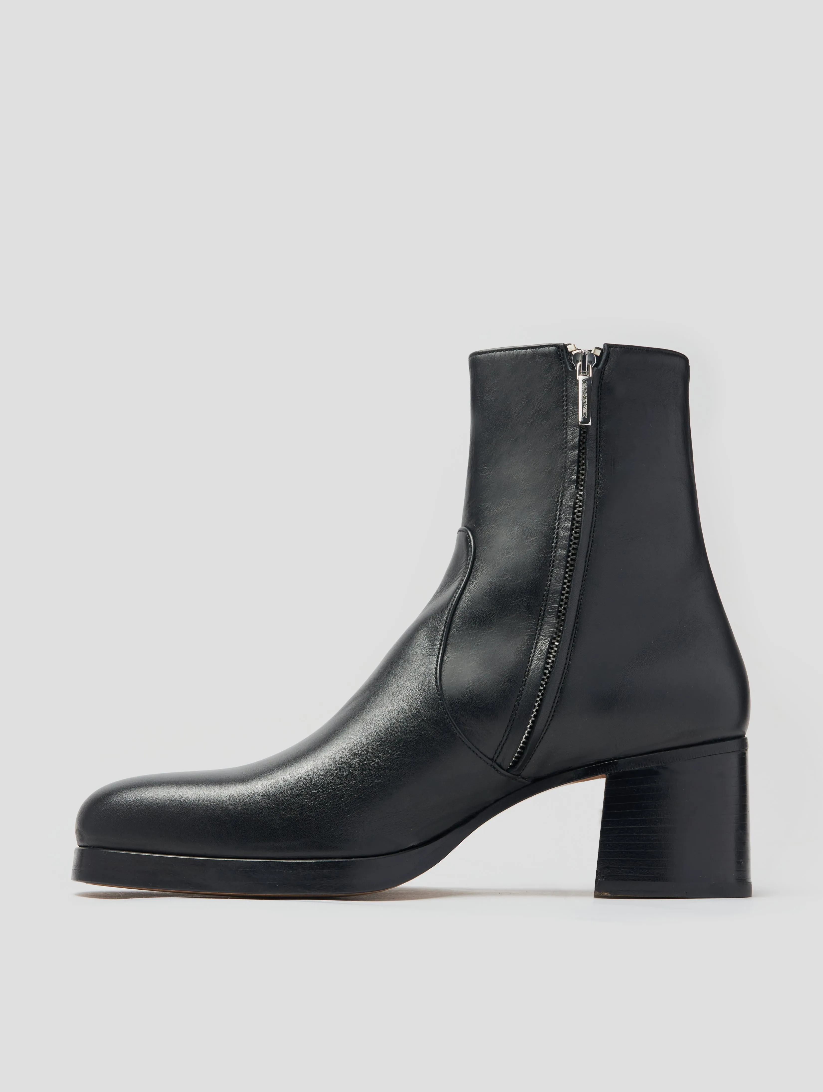 RAOUL 70MM PLATFORM BOOT IN BLACK CALFSKIN - Woman