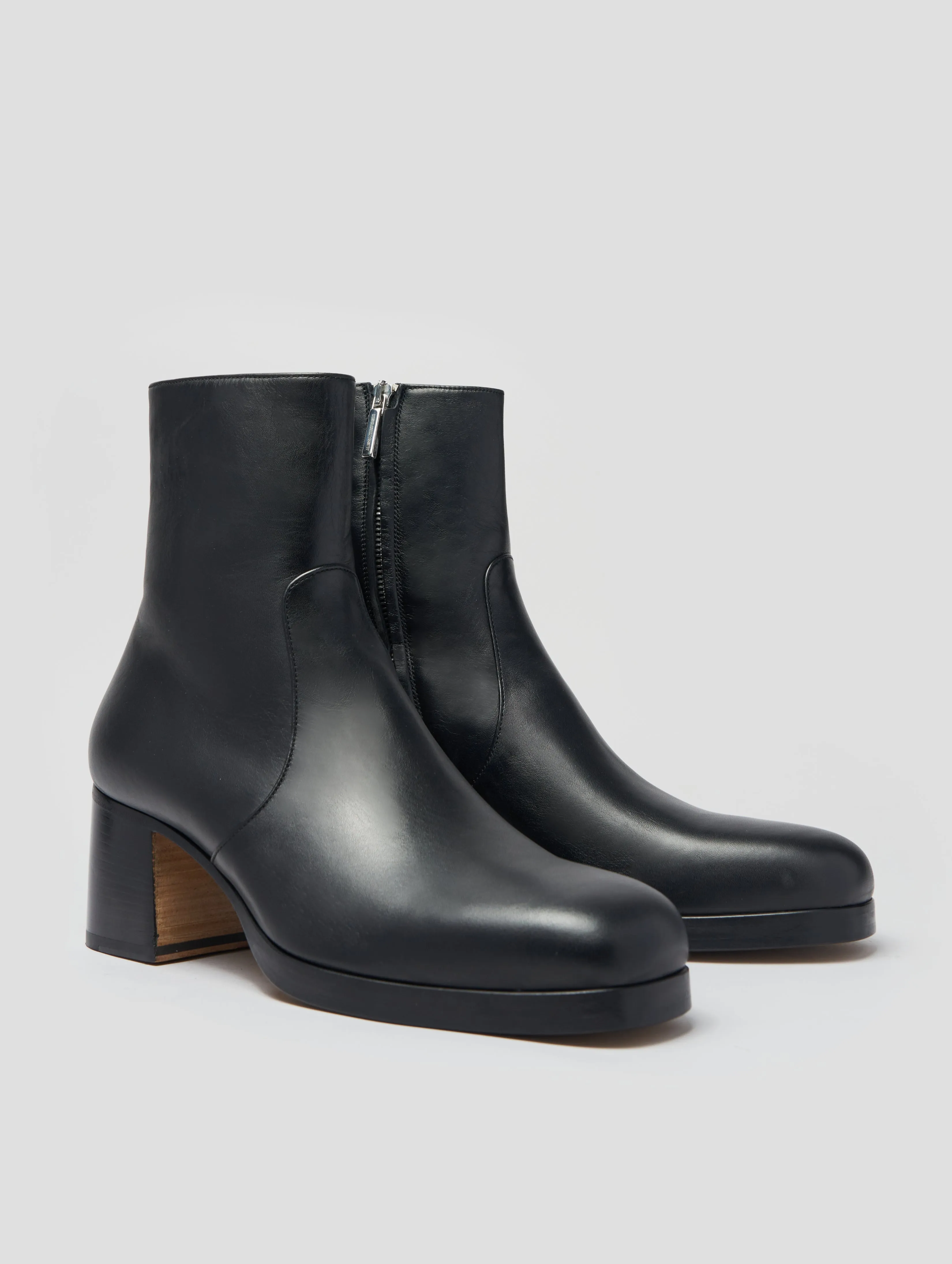 RAOUL 70MM PLATFORM BOOT IN BLACK CALFSKIN - Woman