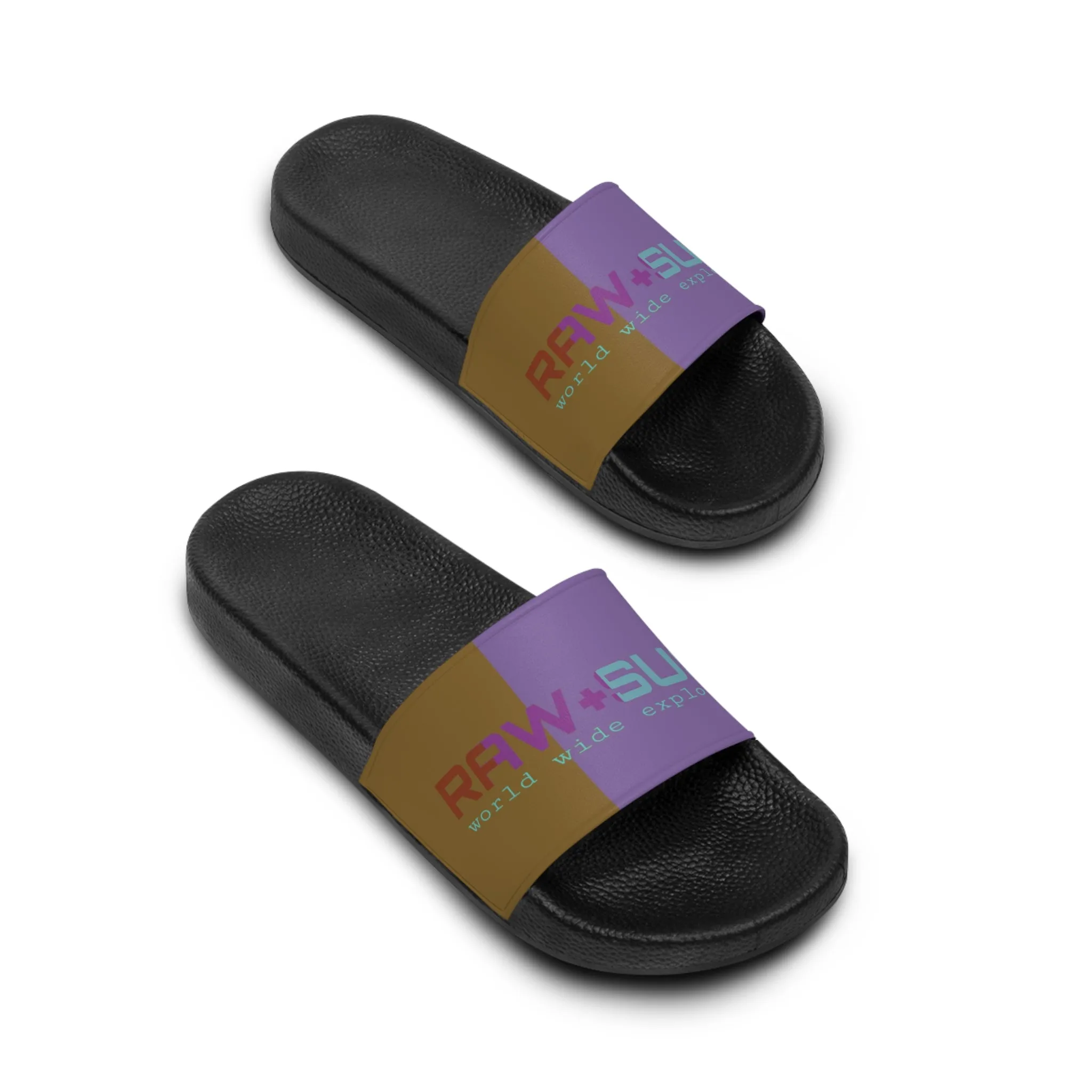 Raw Sushi "world wide exploration" Slide Sandals multi color