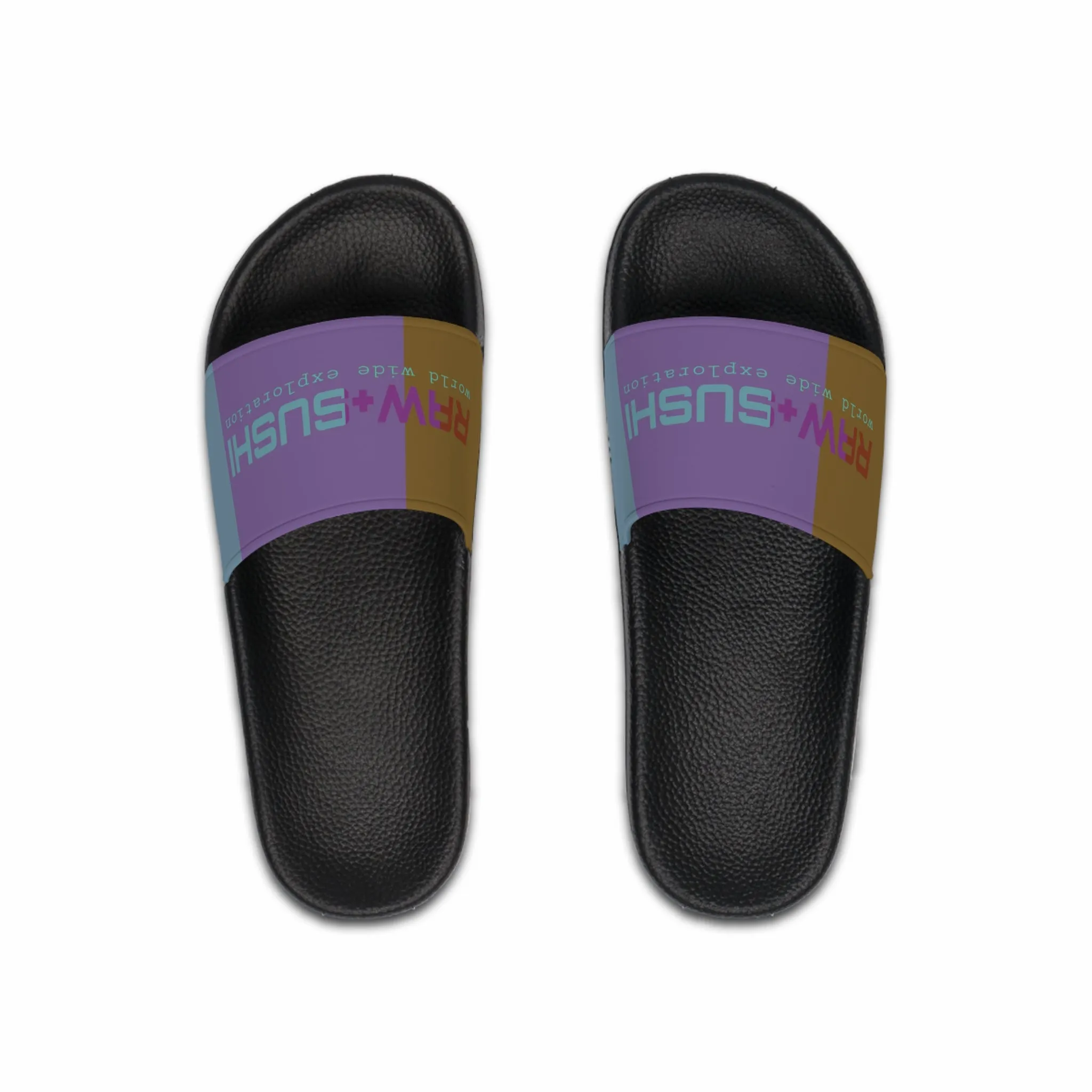 Raw Sushi "world wide exploration" Slide Sandals multi color