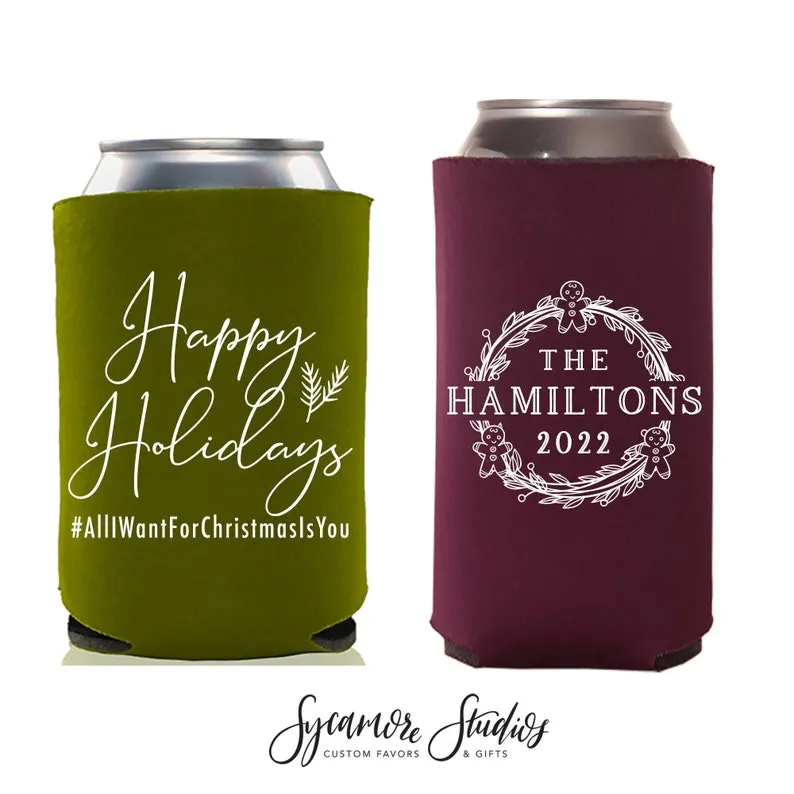 Regular & Slim Can Cooler Wedding Package #199RS - Happy Holidays