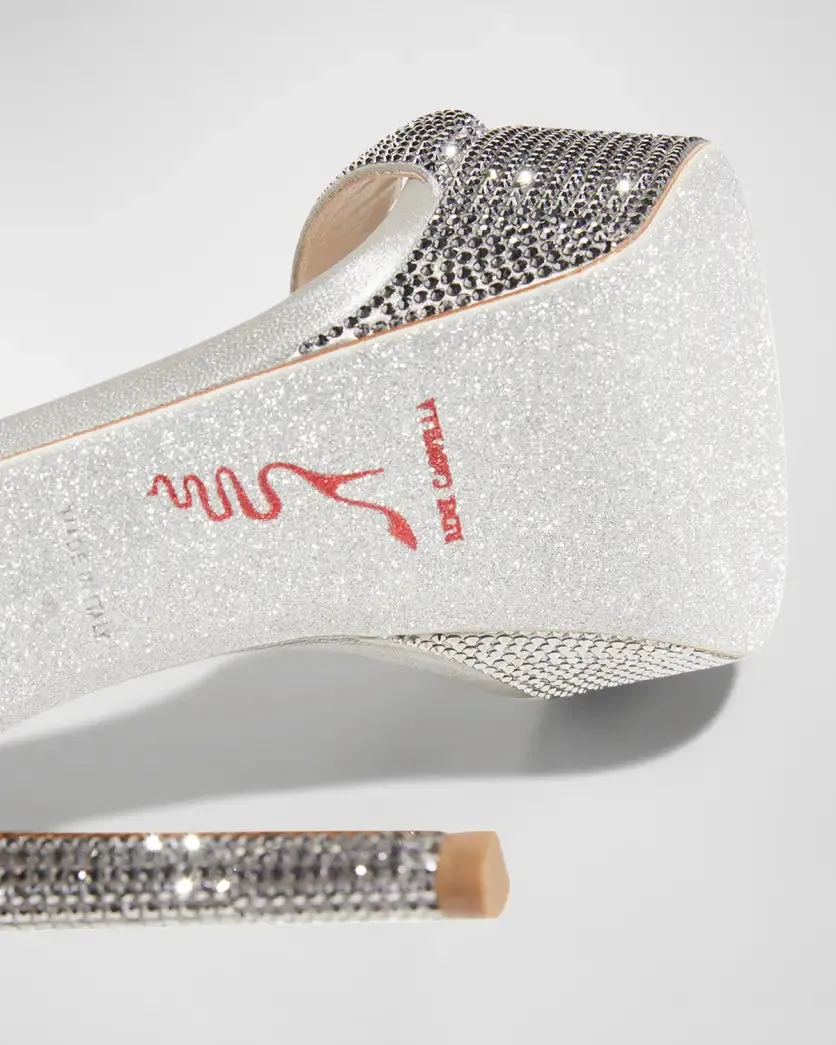 Rene Caovilla Crystal Ankle-Strap Platform Sandals