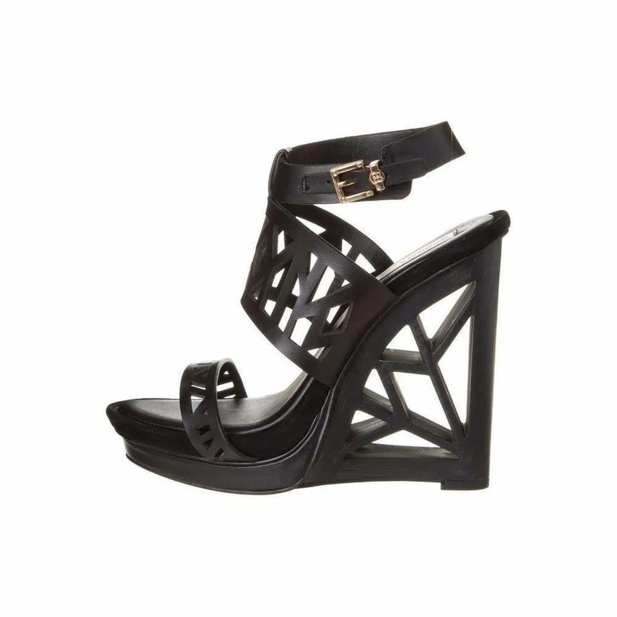 Sato Wedge Platform Black Shoes