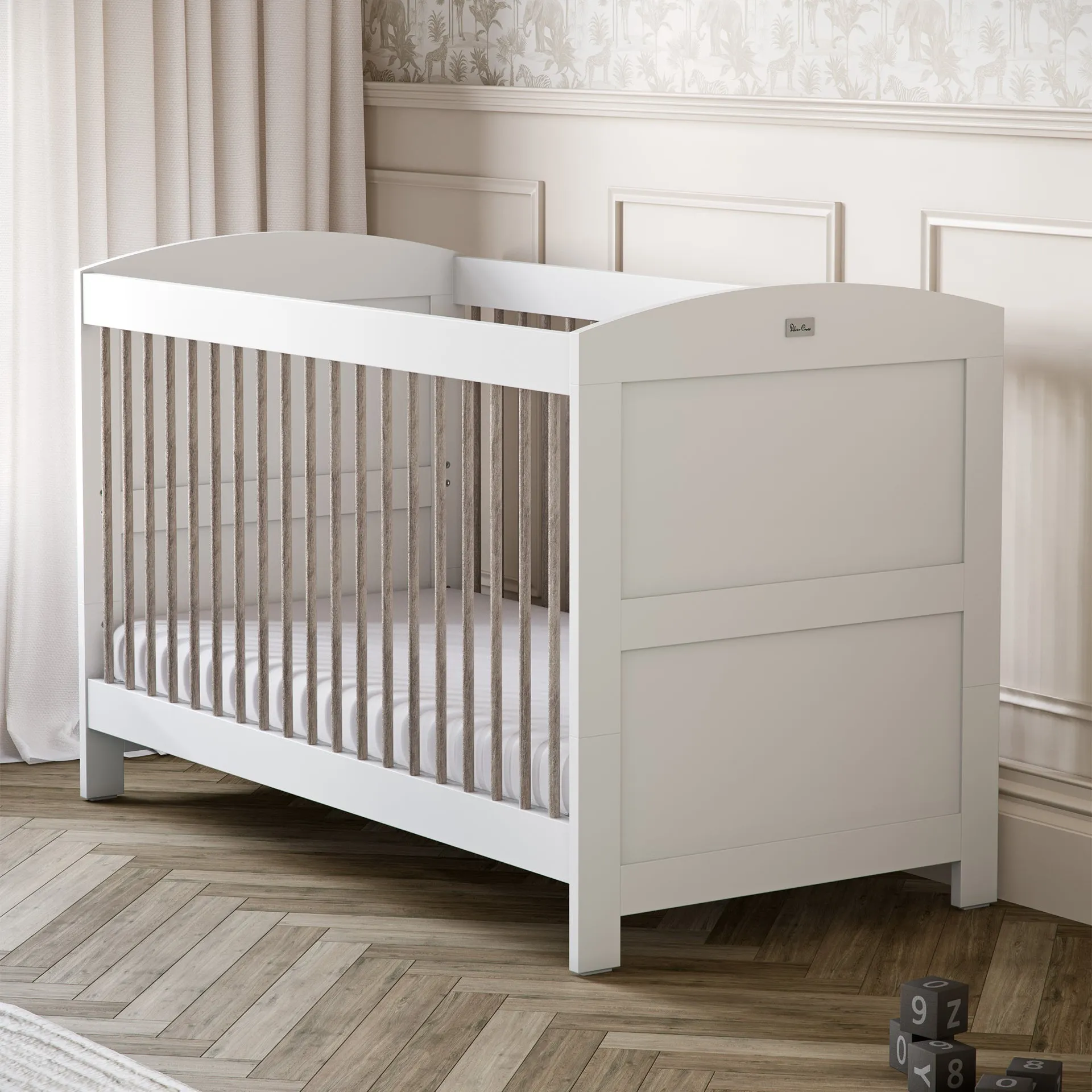 Silver Cross Valencia 2 Piece Nursery Furniture Set with Cot Bed and Wardrobe