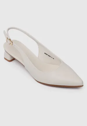 Sirena Slingback Heels (White)