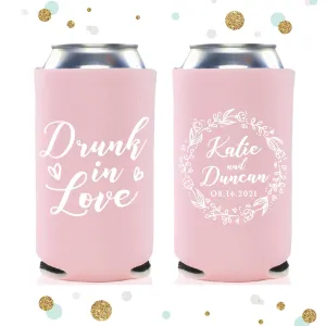Slim 12oz Wedding Can Cooler #103S - Drunk in Love