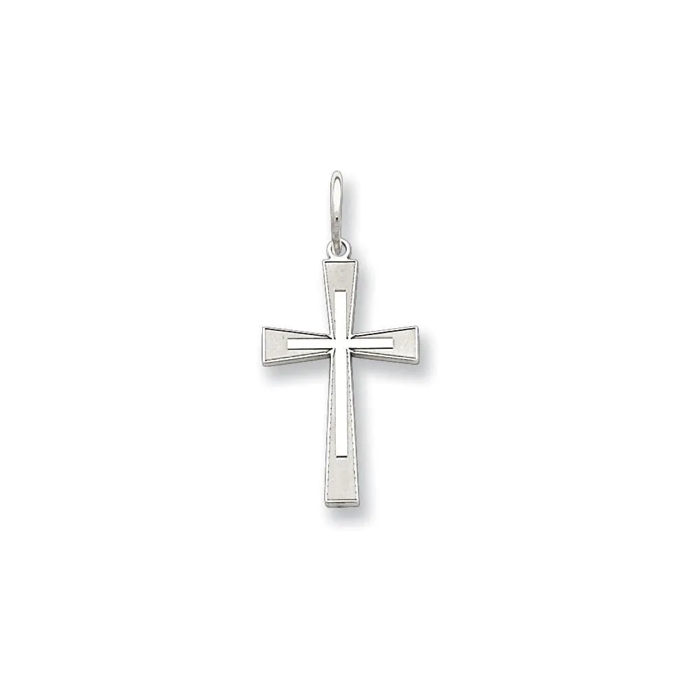 Sterling Silver Laser Designed Cross Pendant