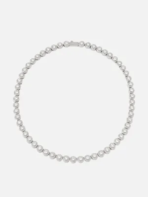 Tennis Round Necklace - Silver