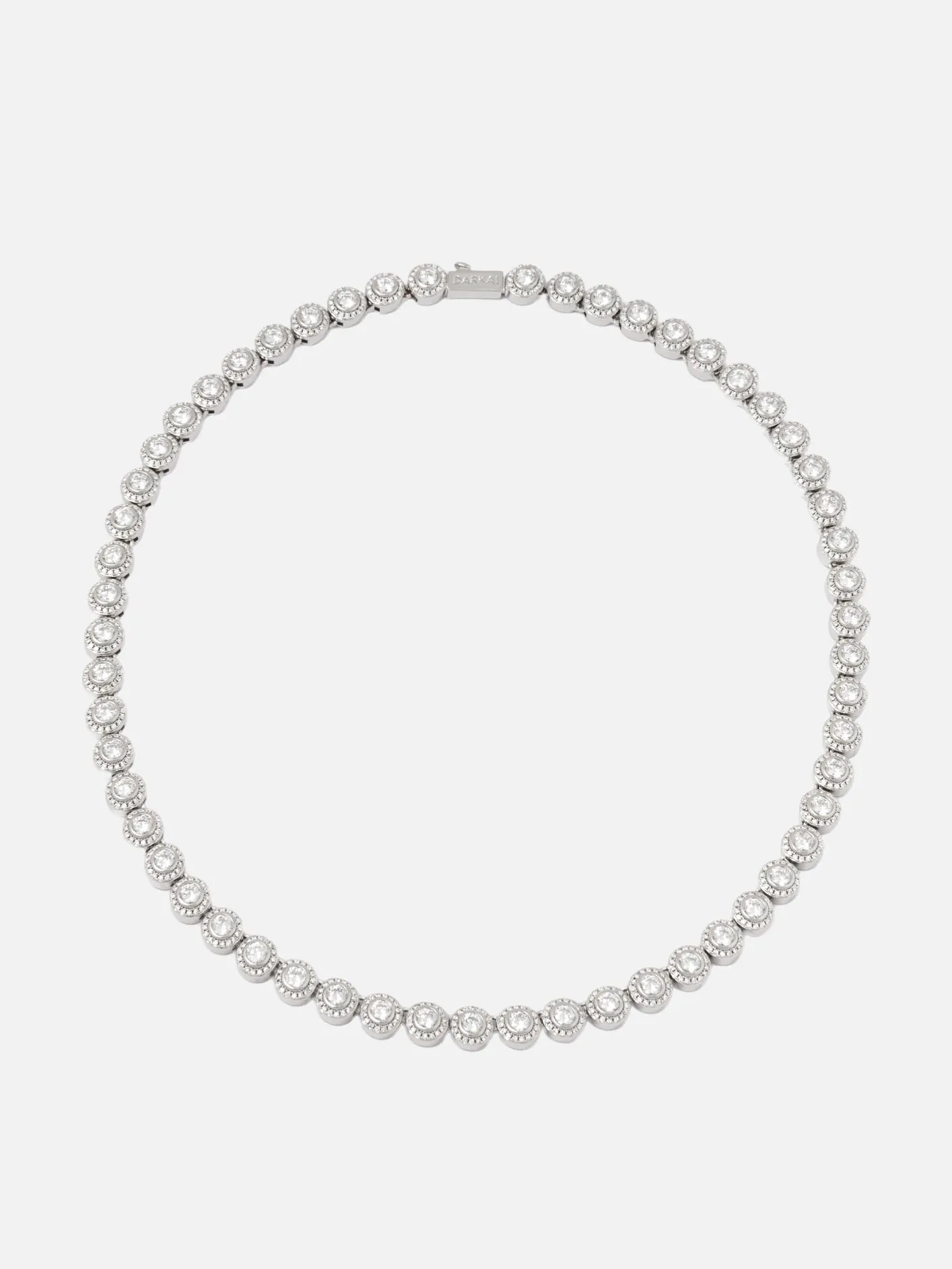 Tennis Round Necklace - Silver