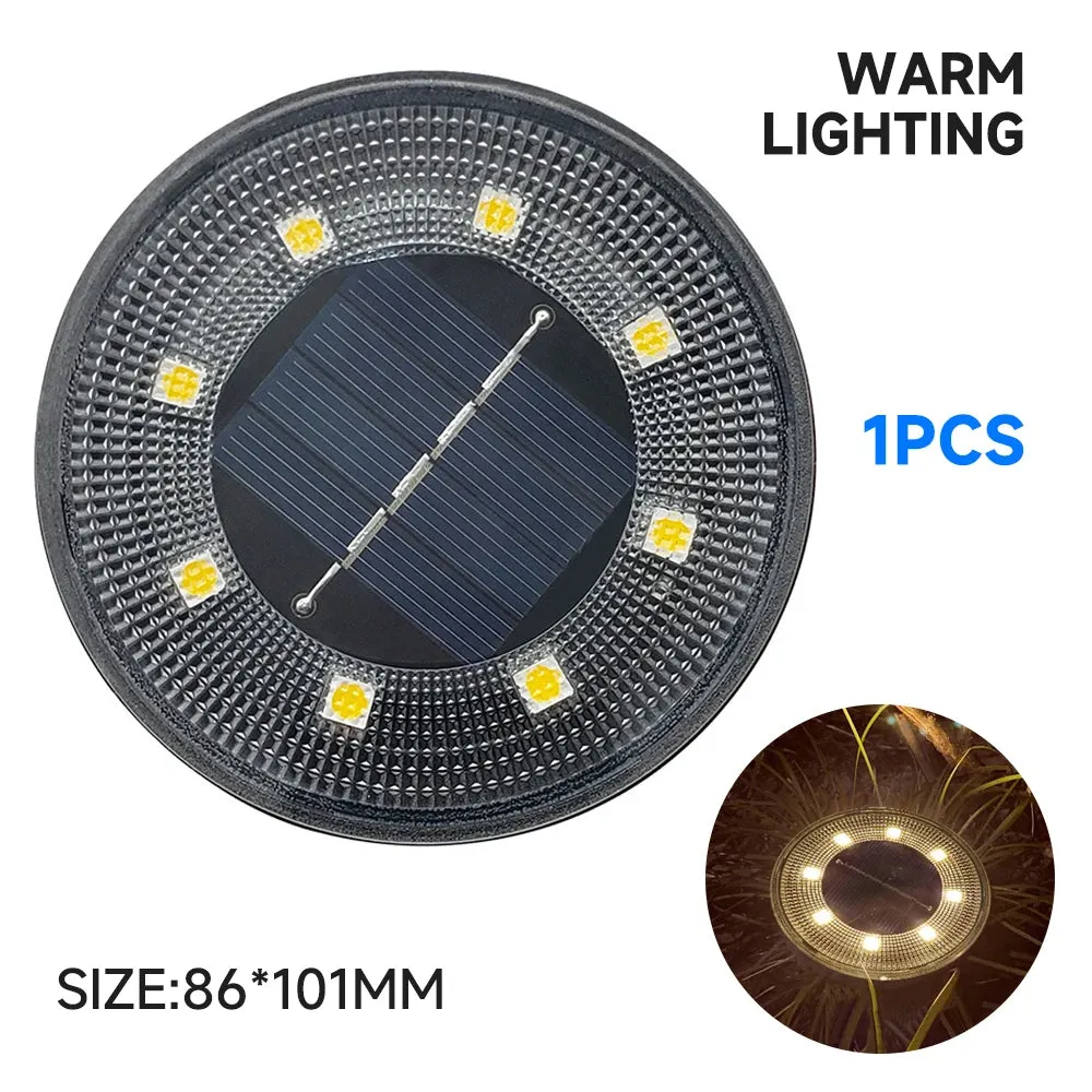 Waterproof LED Outdoor Solar Power Ground Light Lighting-Control Path Deck Lights Yard Driveway Lawn Garden Decoration Lamps