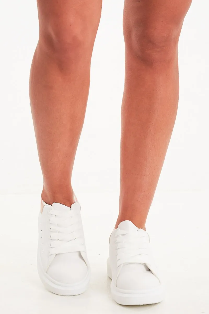 White Silver Holographic Insert Chunky Sole Trainers - Yuki