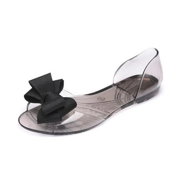 Women Sandals Open Toe  Jelly Shoes Woman Fashion Butterfly-knot Flat Sandals