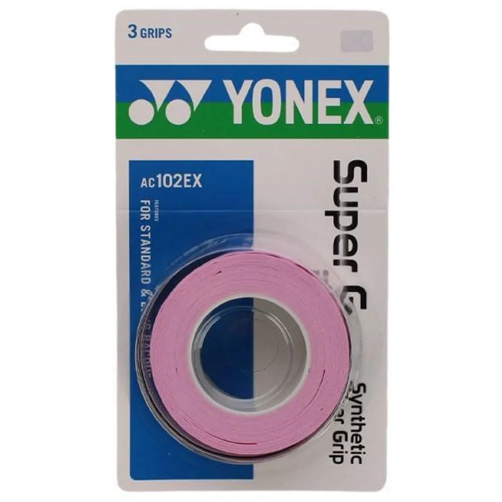 Yonex Wet Super Grap Overgrip 3 Pack (Pink)